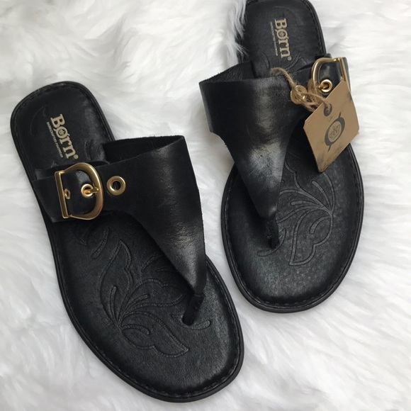 born black sandals size 8